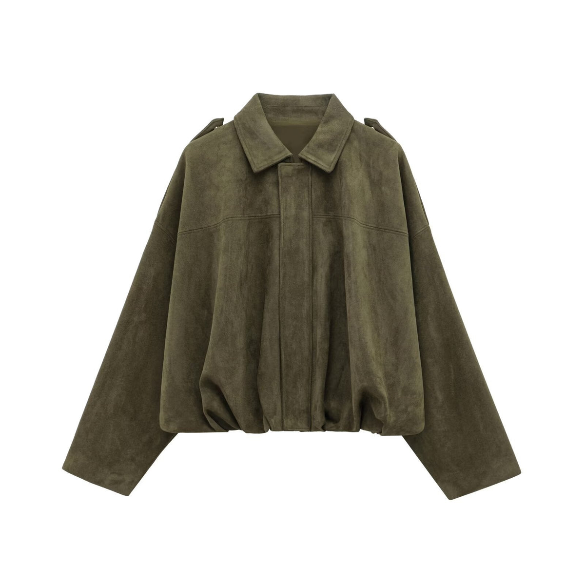 Faux Suede Texture Pilot Jacket - Men's Casual Zip Up Coat with Soft Touch Finish for Daily Wear