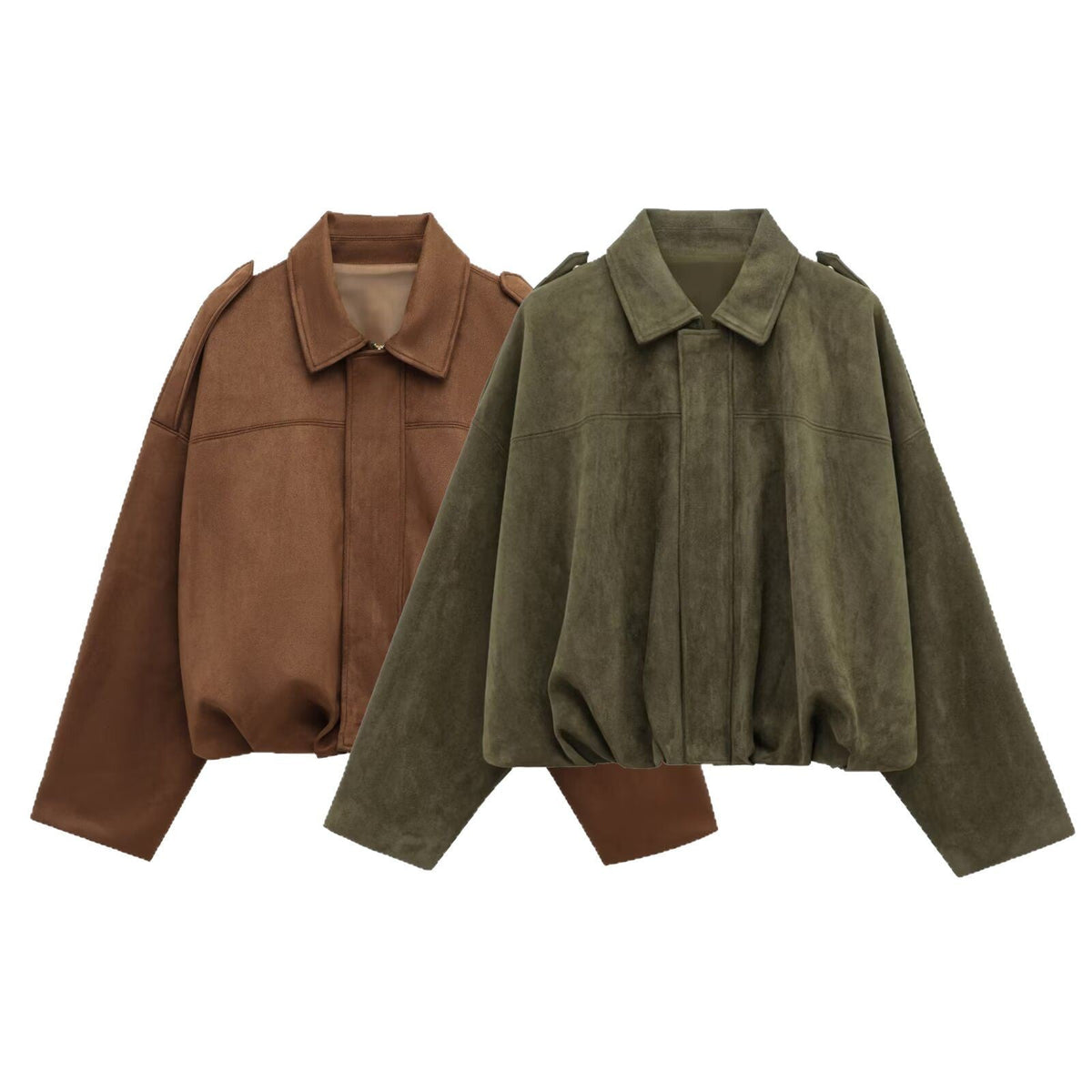 Faux Suede Texture Pilot Jacket - Men's Casual Zip Up Coat with Soft Touch Finish for Daily Wear