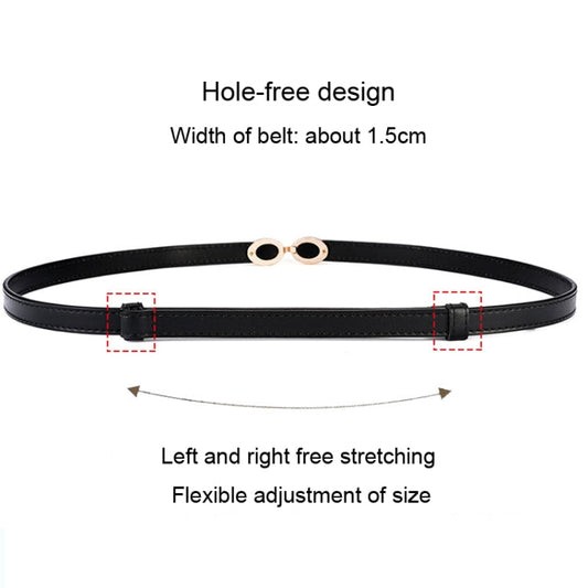 Women Thin Waistband Retro Versatile Clothing Accessories Slim Waist Belt(Black)