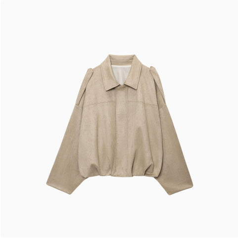 Faux Suede Texture Pilot Jacket - Men's Casual Zip Up Coat with Soft Touch Finish for Daily Wear