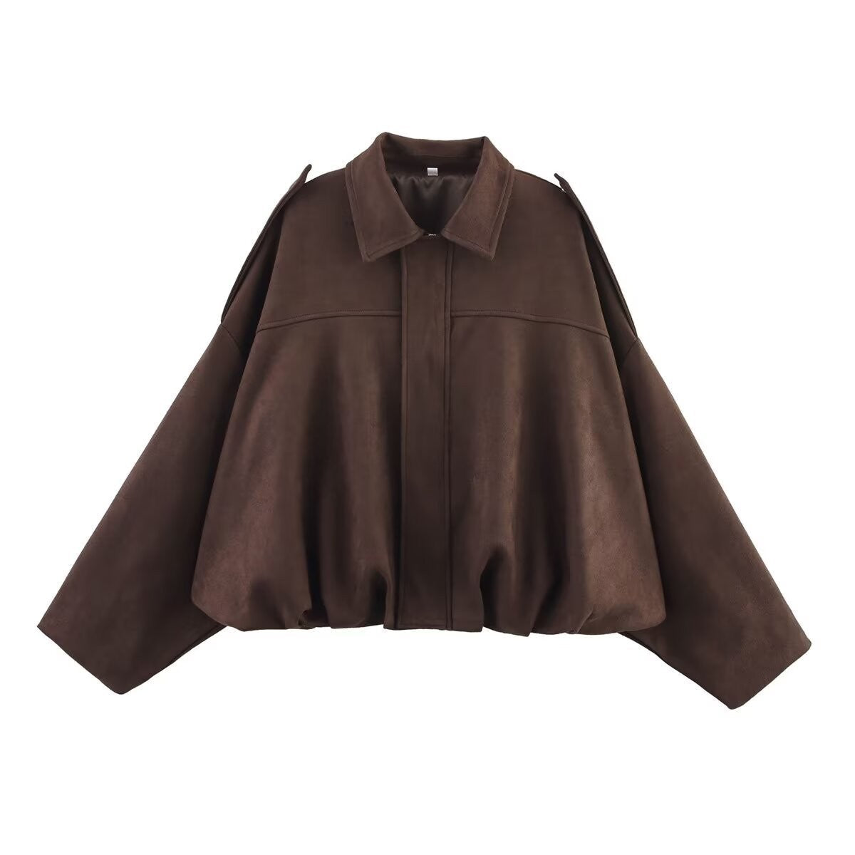 Faux Suede Texture Pilot Jacket - Men's Casual Zip Up Coat with Soft Touch Finish for Daily Wear
