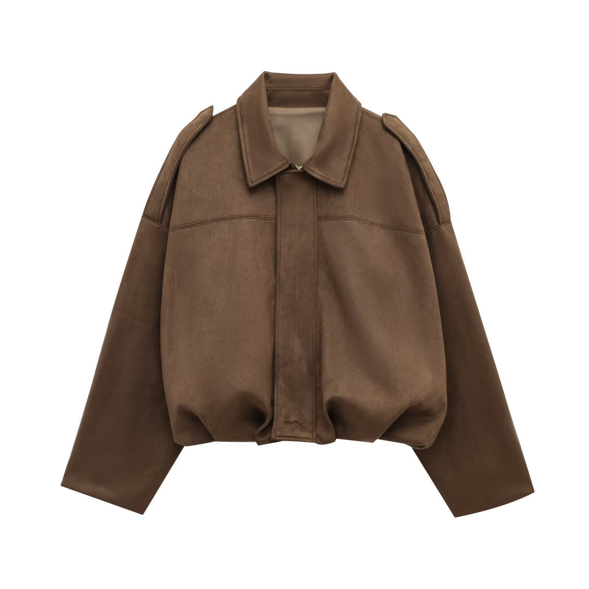 Faux Suede Texture Pilot Jacket - Men's Casual Zip Up Coat with Soft Touch Finish for Daily Wear