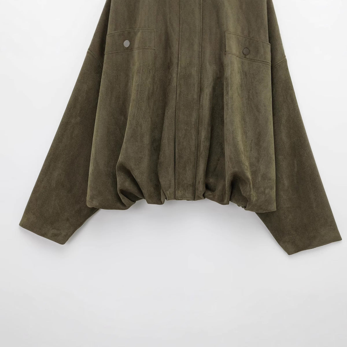 Faux Suede Texture Pilot Jacket - Men's Casual Zip Up Coat with Soft Touch Finish for Daily Wear